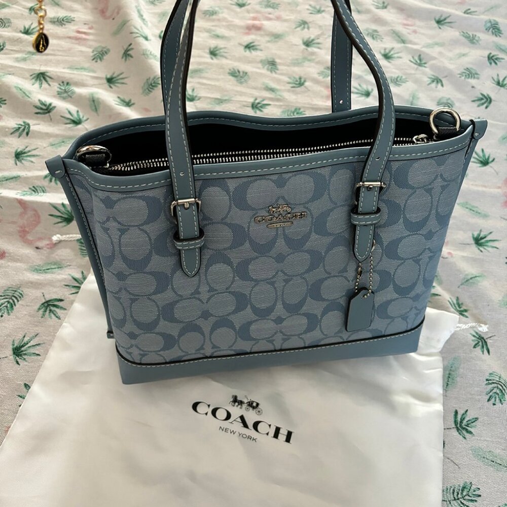 Coach Mollie Tote 25 In Signature Chambray In Cornflower Multi